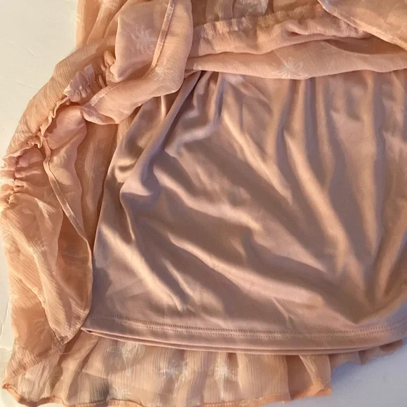 LC Lauren Conrad Orange Smocked Bubble Mini Skirt - Picture 4 of 6